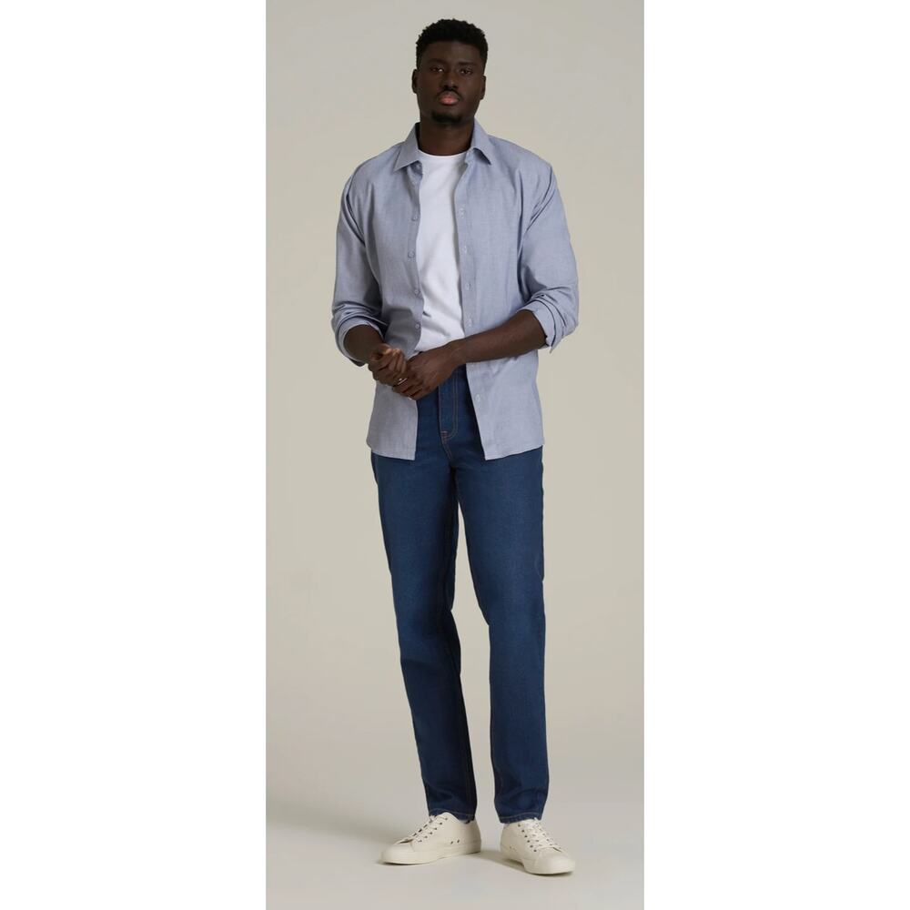 American Tall Milo Relaxed Fit Tailored Denim Jeans Mens Size 42x38 Midnight New
